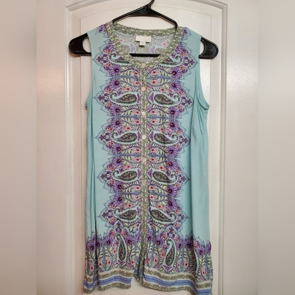 J. Jill Tops - J.Jill sleeveless tunic top. Extra small petite. Like new. Paisley. Floral. Tank